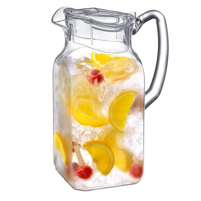 Amazing Abby Quadly - Acrylic Pitcher (64 oz), Clear Plastic Pitcher, BPA-Free and Shatter-Proof, Great for Iced Tea, Sangria, Lemonade, and More