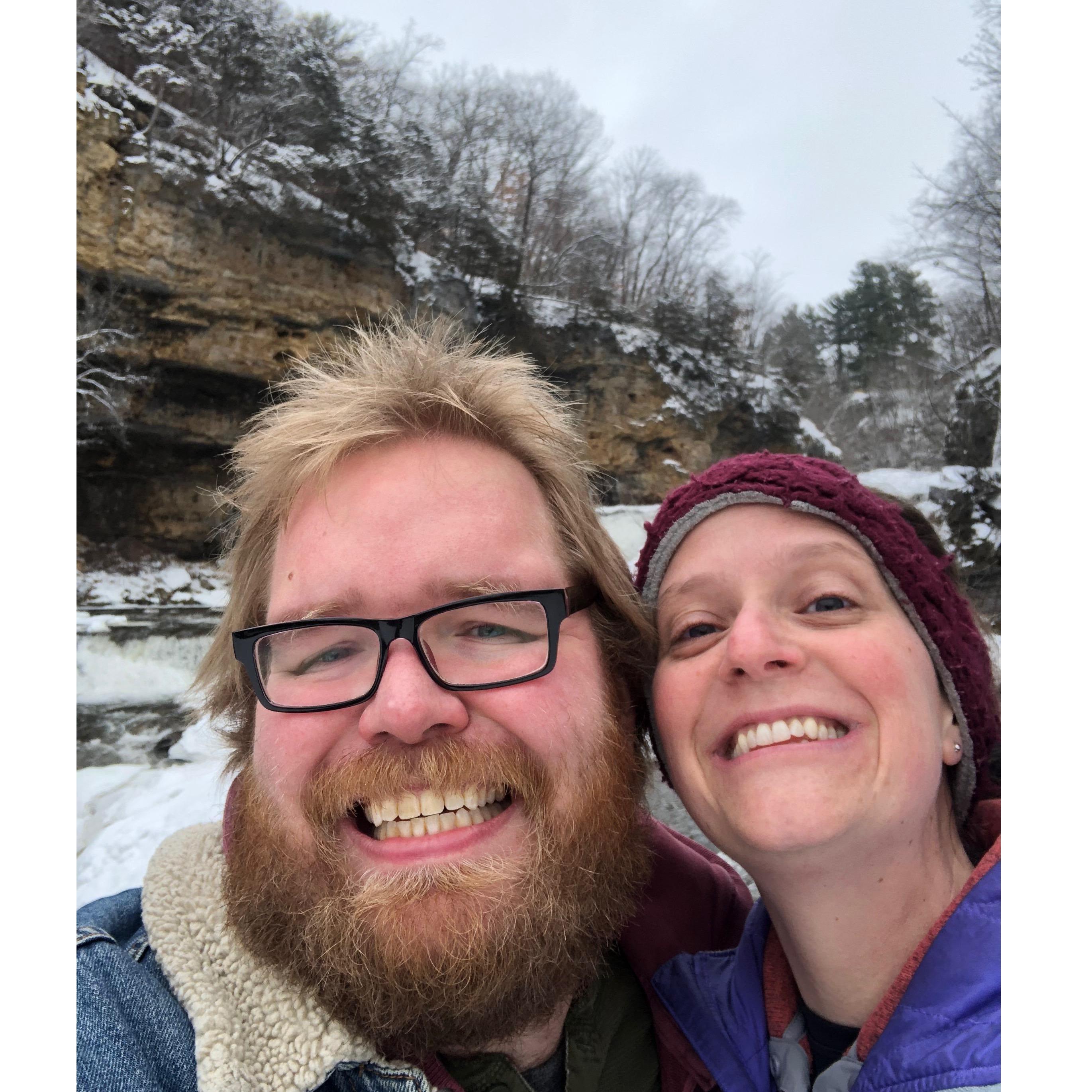 Winter hiking at Willow River State Park - January 2020