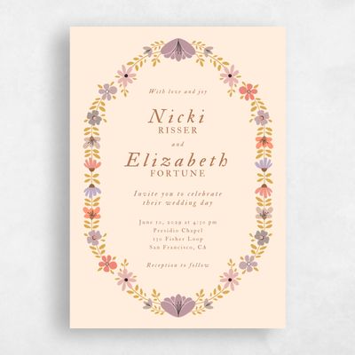 Buttercream, Orange Wedding Invitation - Terra Portrait