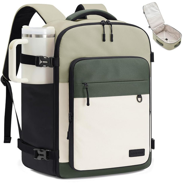 LOVEVOOK Travel Backpack for Women & Men, 40L Large Airline Approved Carry on Backpack for Travel, TSA Personal Item Travel Bag with 3 Packing Cubes, Waterproof Travel Essentials Bag fits 17" Laptop
