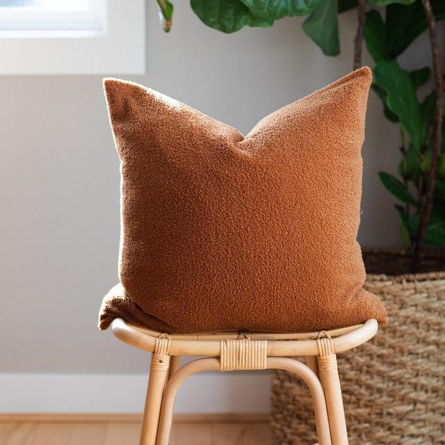 SUMMER || Rust Bouclé Pillow Cover •...
