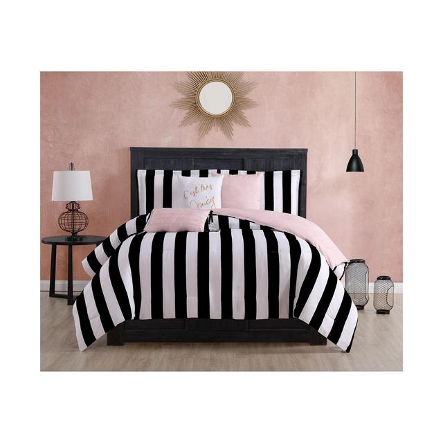 Juicy Couture Cabana Stripe Reversible Comforter Set, 6 Piece, Queen