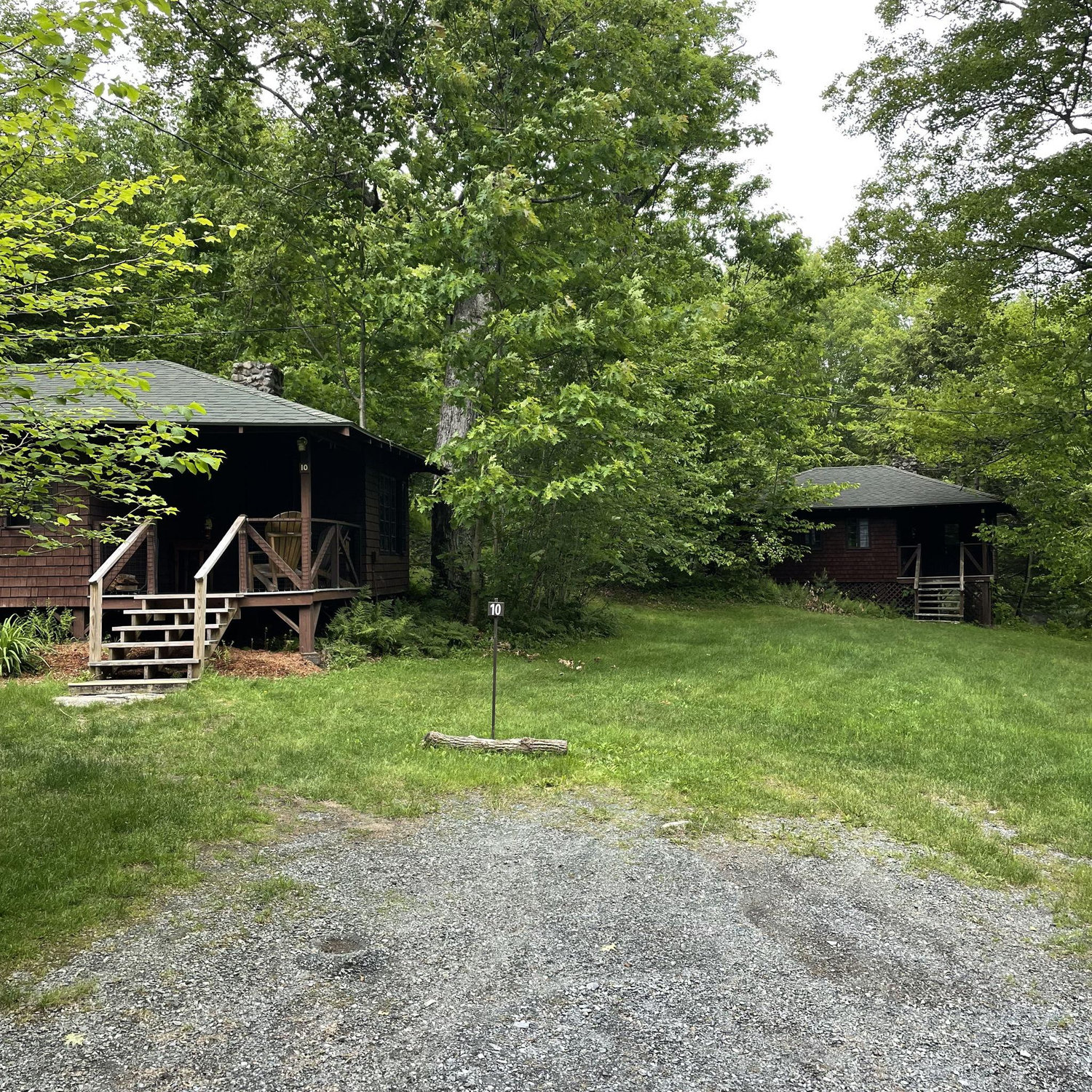 Parking space in front of each cabin