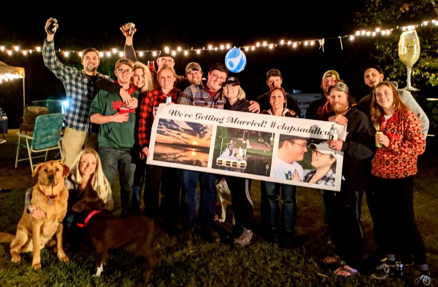 Our engagement party at Cory’s family land