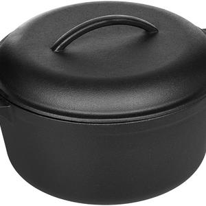 AmazonBasics Pre-Seasoned Cast Iron Dutch Oven with Dual Handles - 5-Quart