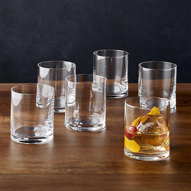 Crate & Barrel Double Old-Fashioned Glasses, Set of 6