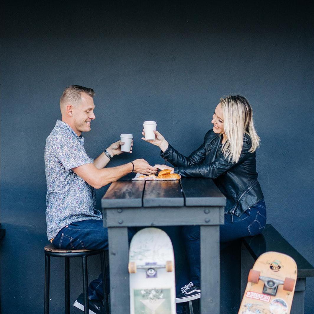 Our engagement shoot couldnt be without cafe con leche and empanadas!