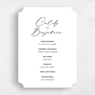 White Ticket Wedding Program - Halbert