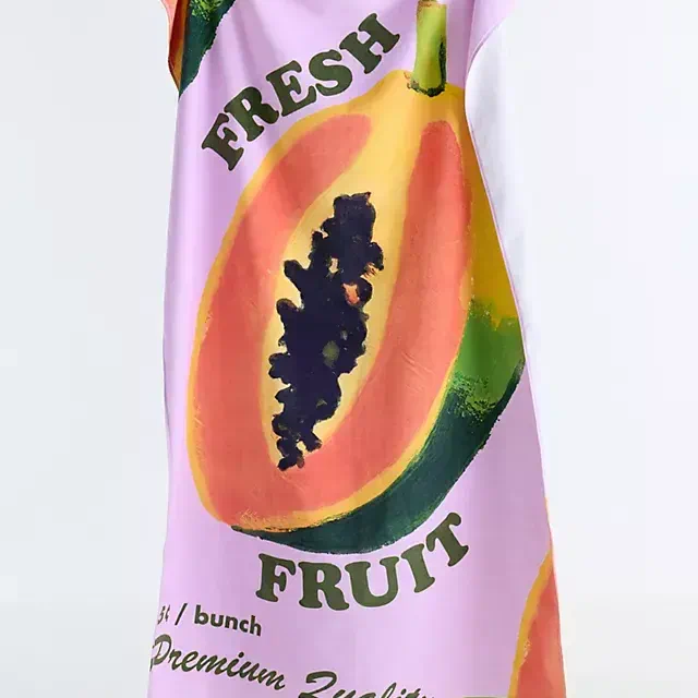 Cotton Woven Vintage Fruit Poster Beach Towel