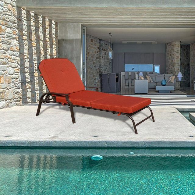 Swenson 82'' Long Reclining Single Chaise with Cushions