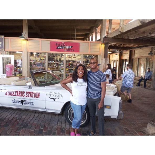 The couple's first visit to Forth Worth Stockyards. 