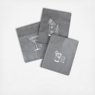 Admiral Bar Cart Cocktail Towel, Set of 3