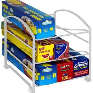 Deco Brothers - DecoBros Kitchen Wrap Organizer Rack,White (Small / Standard, 2-1/2" BOX)