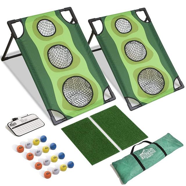 VULCANO SPORTS Golf Cornhole Outdoor Game, Par 1 Set, Cornhole Boards for Golfers, Chipping Challenges, Practice and Custom Gaming for Friends or Teams, Outdoor Backyard Games for Family