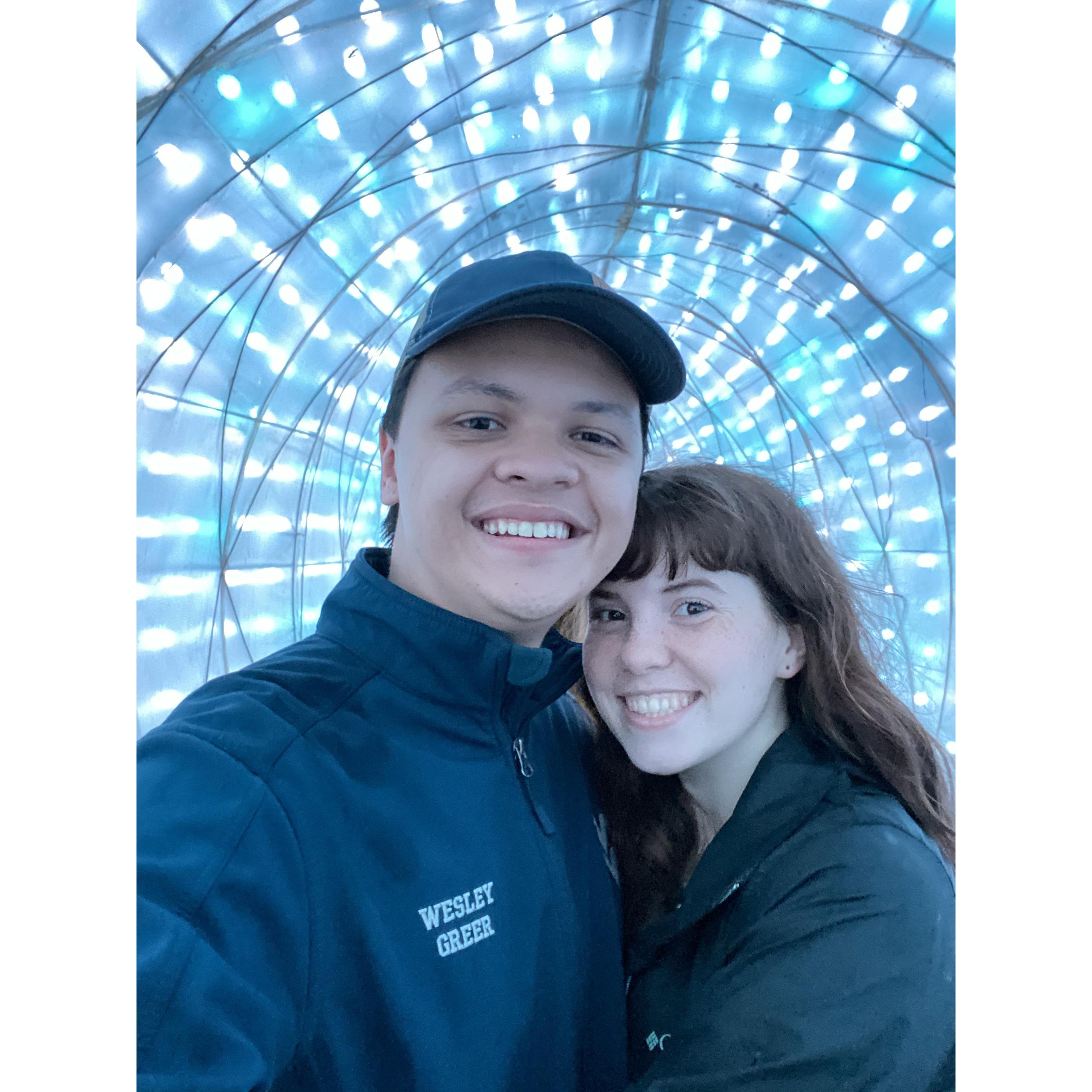Date night! We went to a light show at the Louisville Zoo in July of 2020.