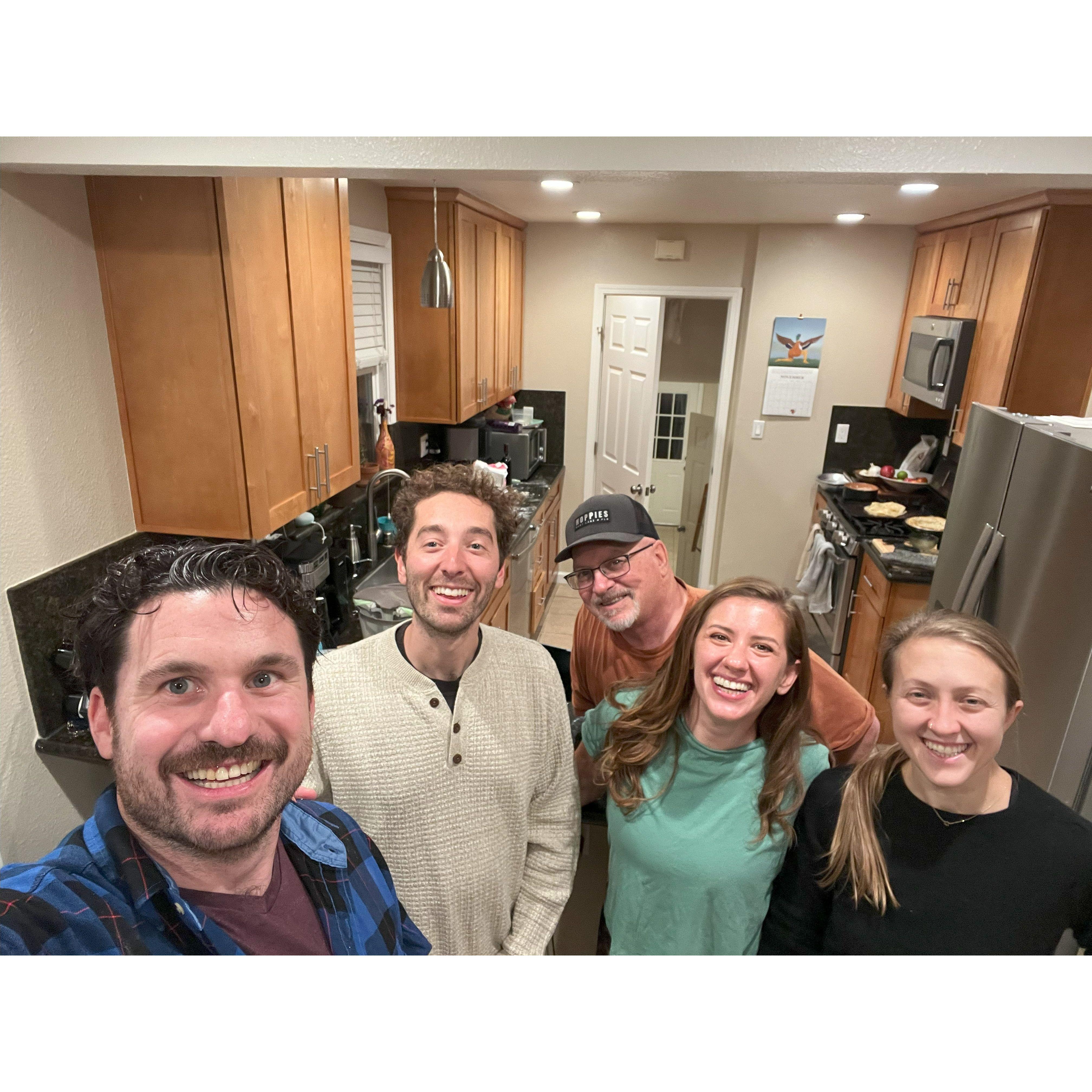 Pie night with the gang! Tommy, Nathan, Dave, Ava, and Jill. November 2024.