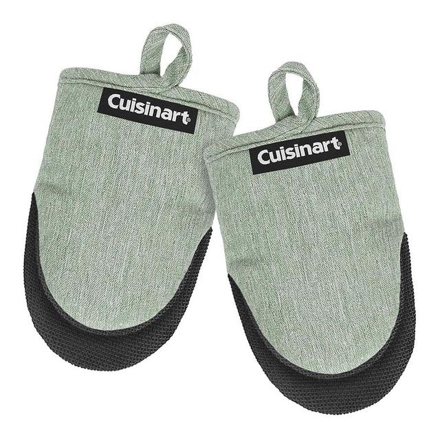 Cuisinart Mini Oven Mitts – 5.5” x 7” Heat-Resistant Kitchen Mitts for Oven with Non-Slip Neoprene Palm, Cotton Filling, and Fabric Loop – Durable Oven Mitt Set for Cooking & Baking (Chambray)