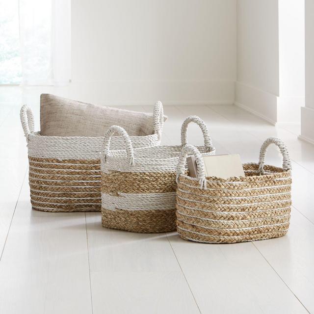 White Nesting Baskets Set of 3
