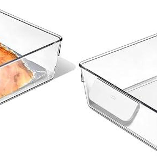 OXO Good Grips Fridge Organization Bin 8 in x 14 in - for Cheese, Meat, Fish and More (Pack of 2)