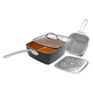 As Seen on TV - Gotham Steel Nonstick 9.5" 4-Piece Deep Square Pan Set