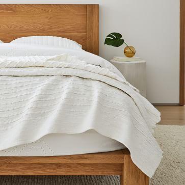 Soft Corded Bed Blanket, King, White