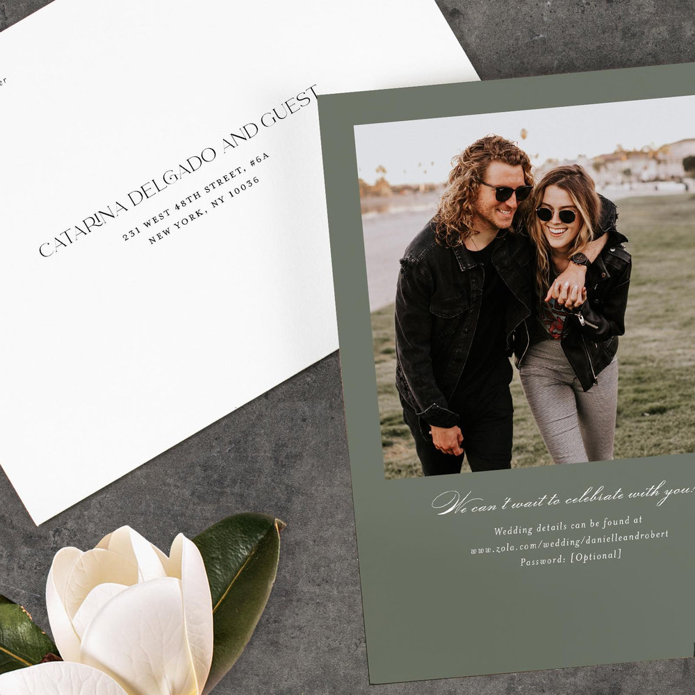 Hilltone Portrait | Dark Sage | Zola Wedding Invitations