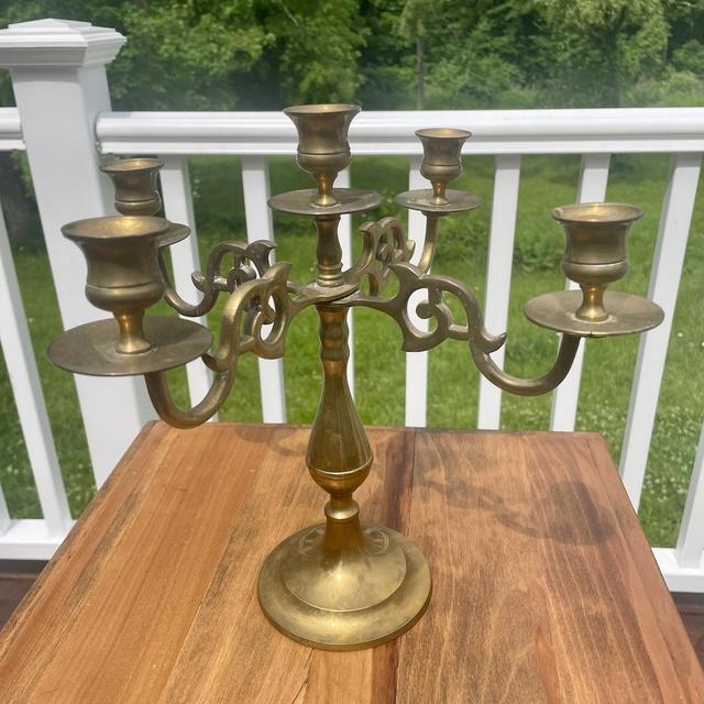 Vintage Brass Candelabra 5 Candle Holder