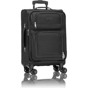 U.S. Traveler Rio Lightweight Softside Rolling Carry-on Suitcase, 4-Wheel Single, Black