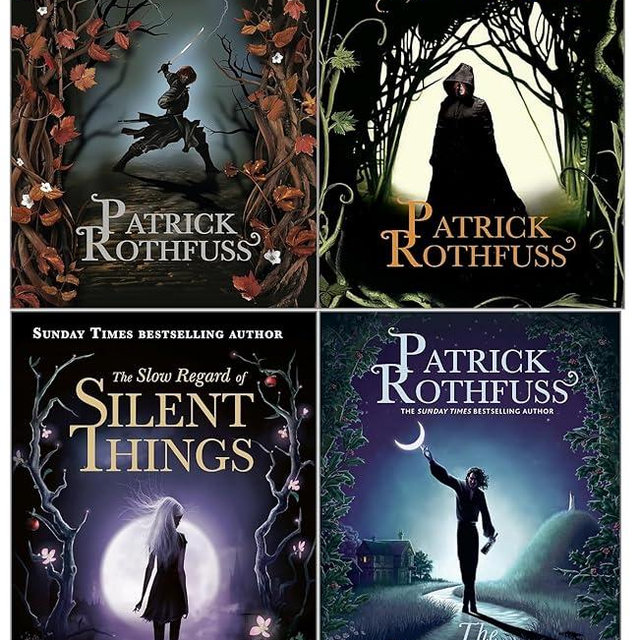 Kingkiller Chronicle Collection 4 Books Set by Patrick Rothfuss (The Name of the Wind, The Wise Man’s Fear, The Slow Regard of Silent Things and The Narrow Road Between Desires)