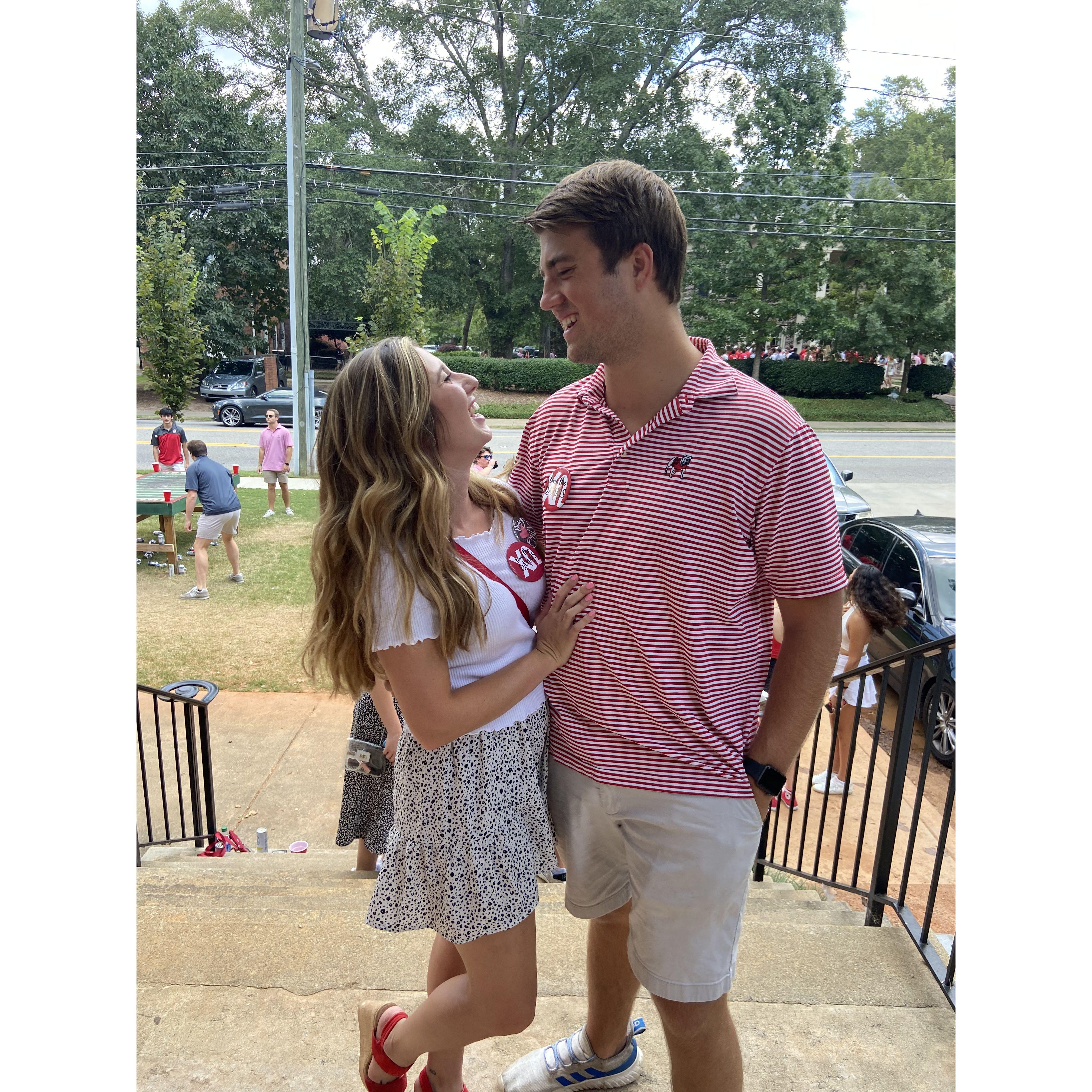 Rooting for the dawgs as seniors at Pi Kapp