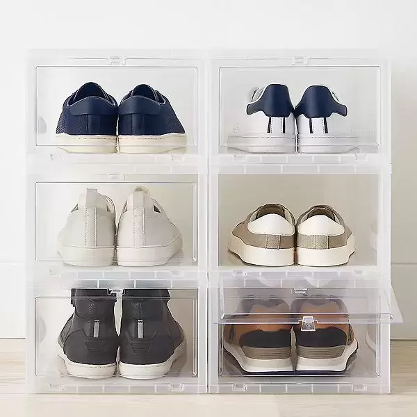 6 Large Drop-Front Shoe Box White