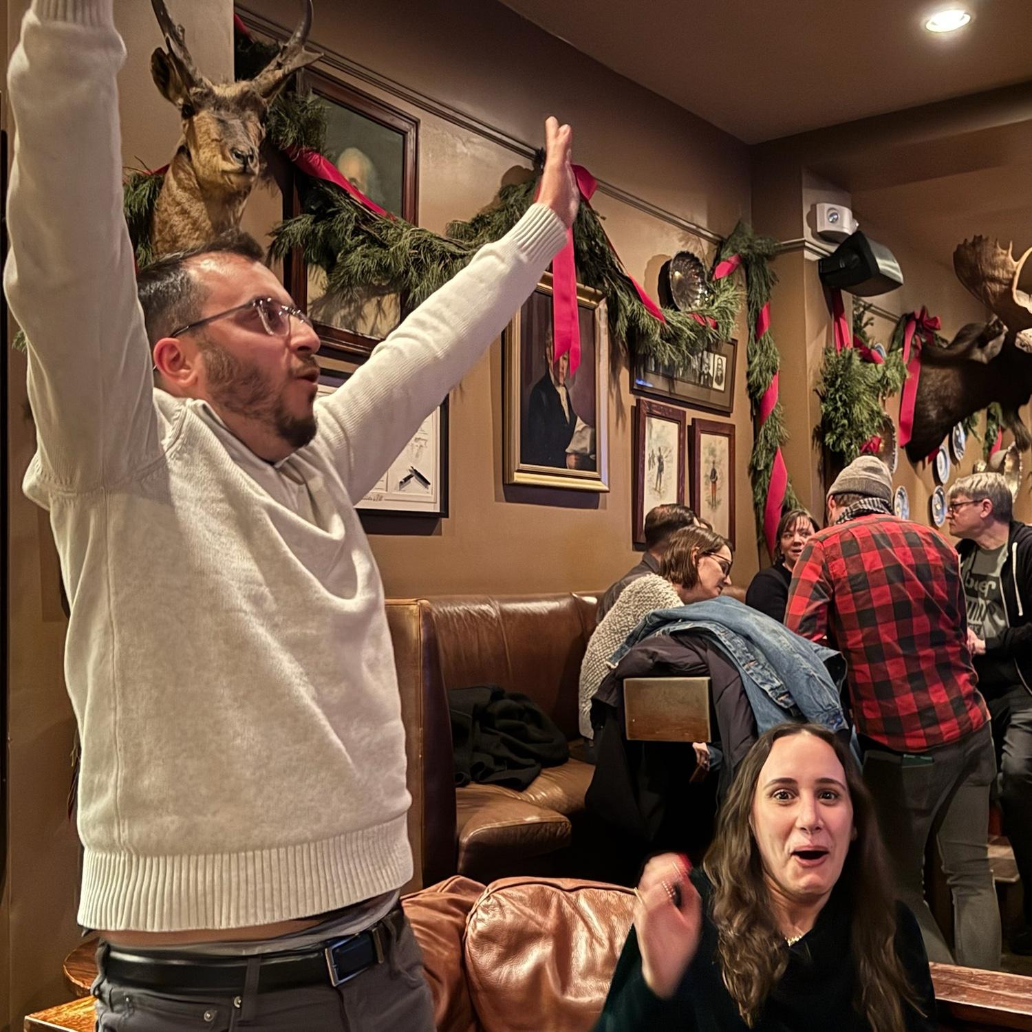 Ursula experiencing Jesse’s reactions to fantasy football 🏈