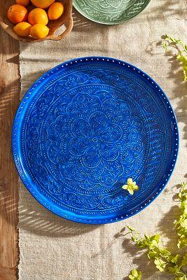 Patterned Enamel Round Tray