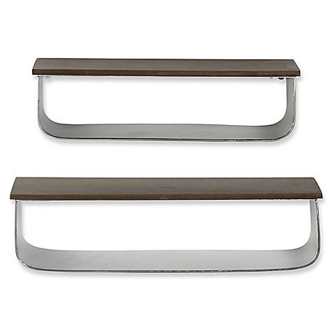 Kate and Laurel 2-Piece Floating Shelf in Silver