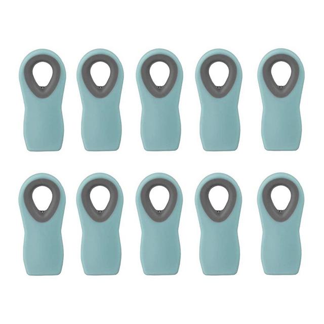 Cook with Color 10 Pc Bag Clips with Magnet, Food Clips, Chip Clips, Bag Clips for Food Storage with Air Tight Seal Grip for Bread Bags, Snack Bags and Food Bags (Teal)