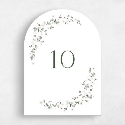 White Arch Wedding Table Number - Lenora