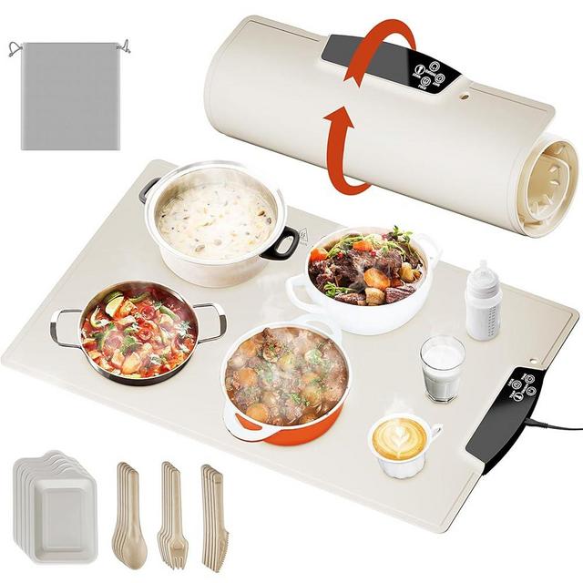 Warming Mat for Food – Electric Warming Tray with Built-in Heating Element, Food-Grade Silicone Surface, and Automatic Reheating. The Perfect Food Warmer for Parties, Gatherings, and Everyday Dining