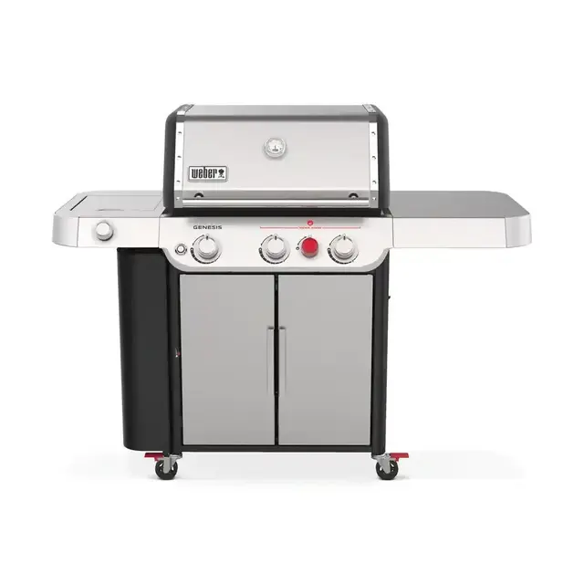 Genesis S-335 3-Burner Propane Gas Grill in Stainless Steel with Side Burner
