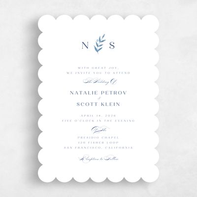 Dusty Cobalt, Blue Wedding Invitation - Kitts Classic