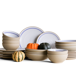 The Coupe Place Setting Bundle - Toasted - Blue Band