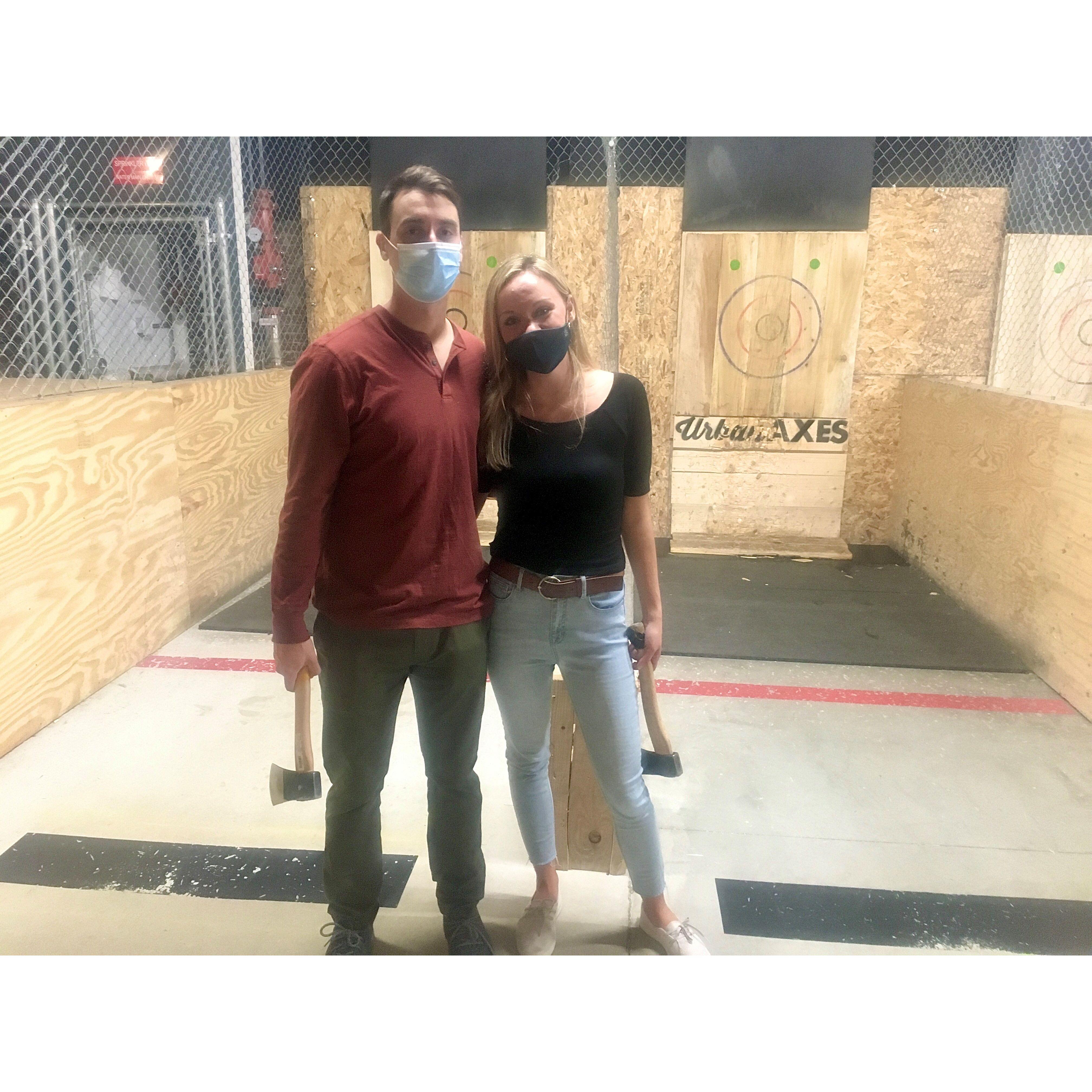 Our first picture...ever! Can you tell we met in 2020...