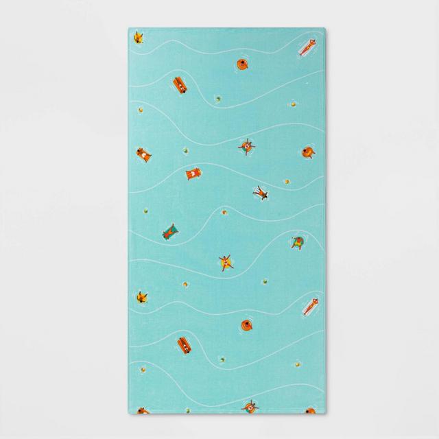 Floaties Beach Towel Aqua - Sun Squad™