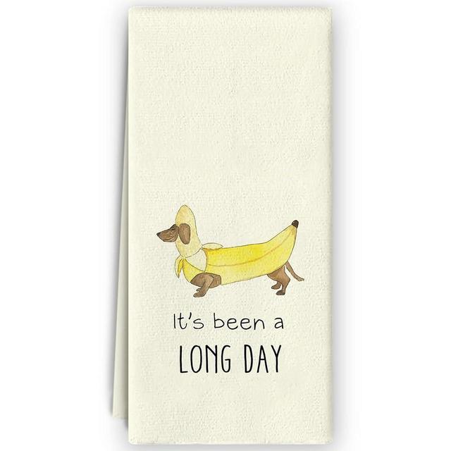 Bnzolyoia Funny Dachshund Kitchen Towels - Cute Dachshund Dish Hand Towels, Wiener Dog Gifts, Kitchen Decor, 16x24