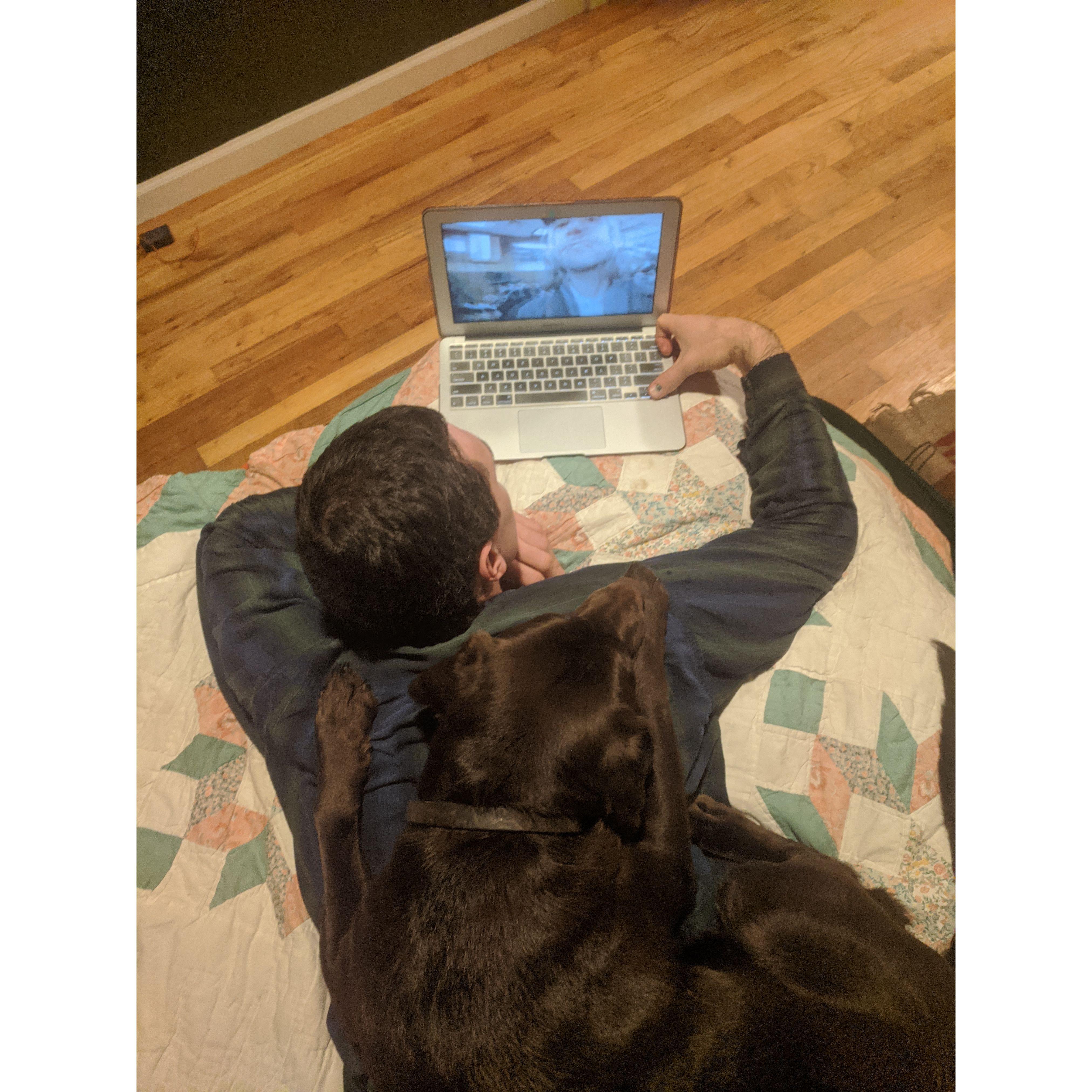 less than a year after we met, COVID hit. And it was just Aliza, Stewart, and Bali... and Aliza's dad and brother in the home! We shared space and started some big projects.