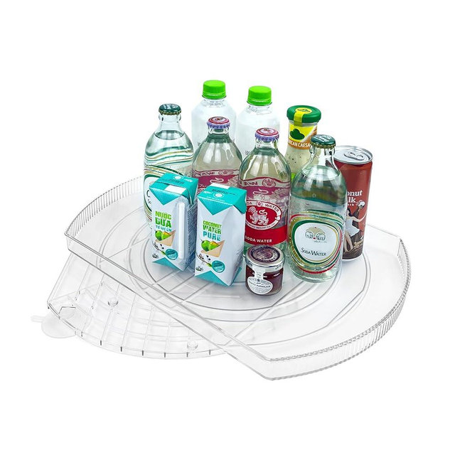 Incostar 360° Rotating Lazy Susan Turntable - Multifunctional Rectangular Organizer 16.5" x 11.1" for Refrigerator, Cabinet, Pantry, and Kitchen Countertop (1 Pack)