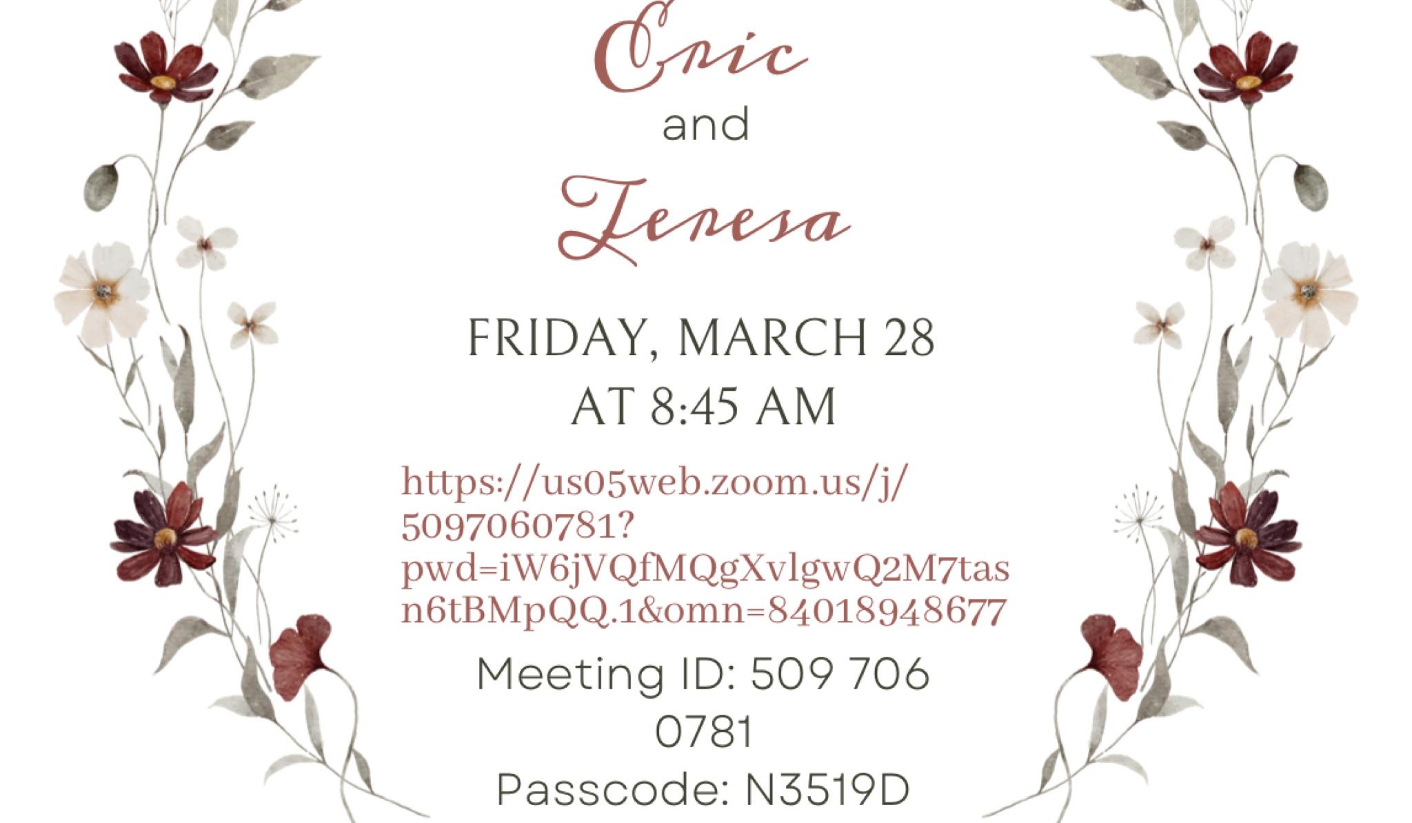 The Wedding Website of Teresa Hoppes and Eric Lyles