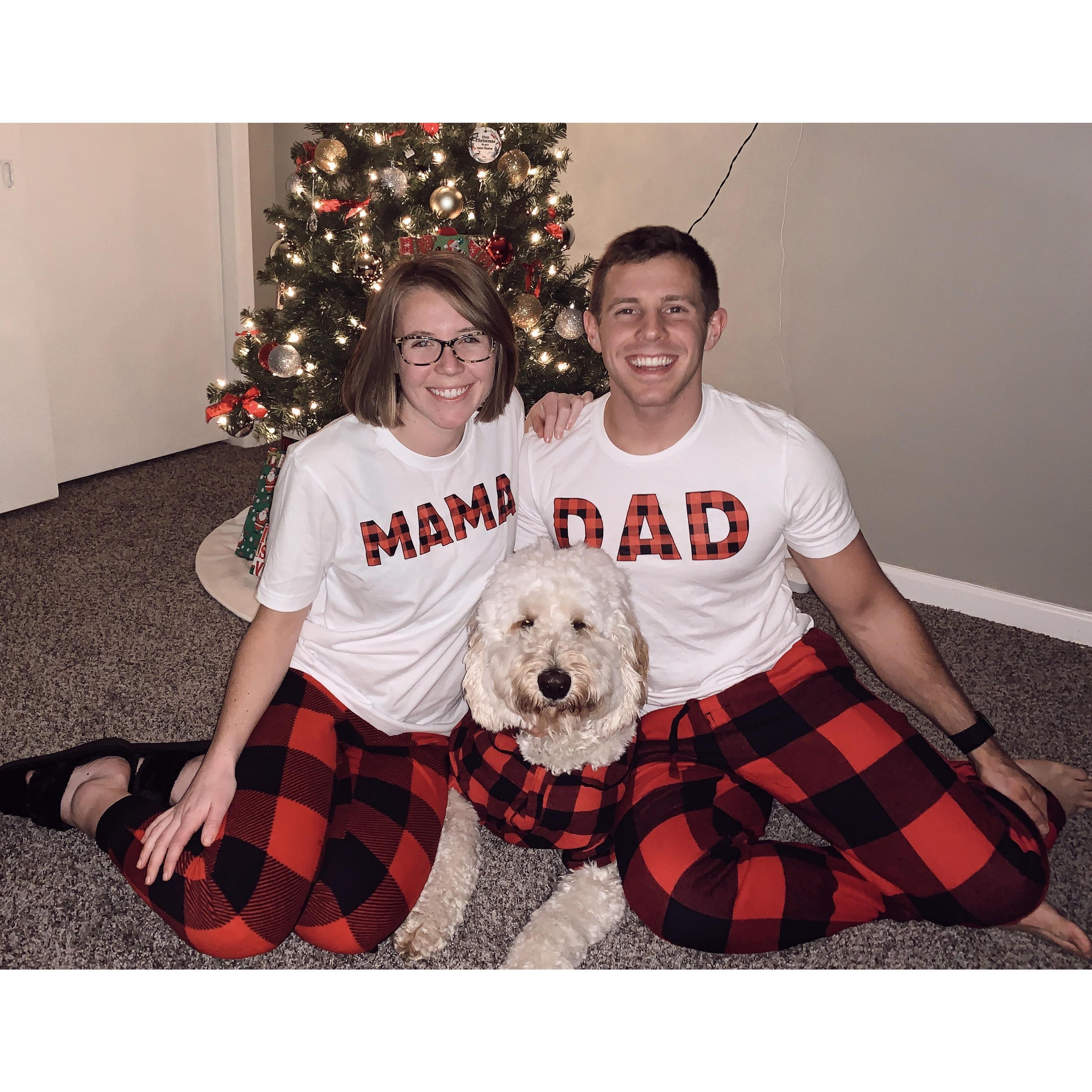 Our second Christmas as a family of three! Matching pj's were Alyssa's idea, of course.