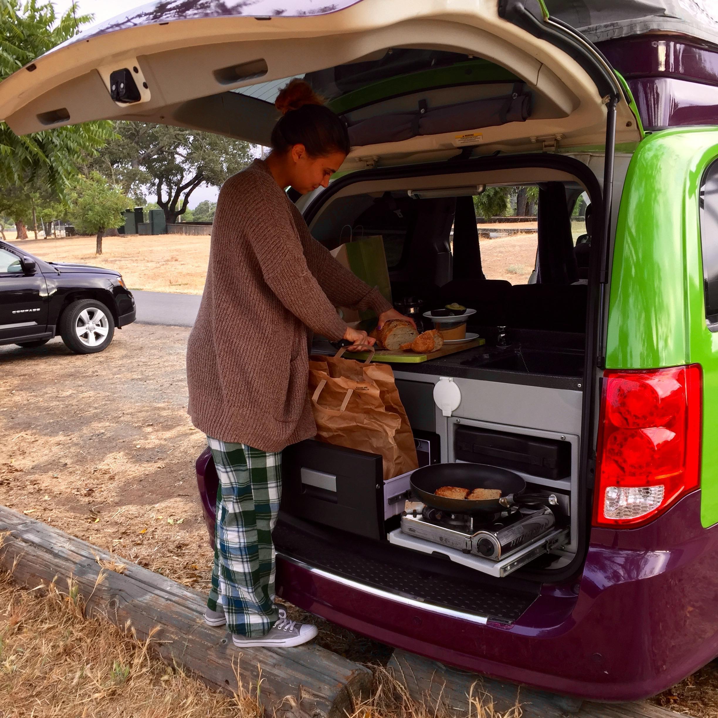 First time cooking breakfast in a camper van!