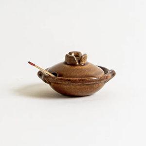 Mini Donabe Condiment Container - Ameyu (Brown) Color
