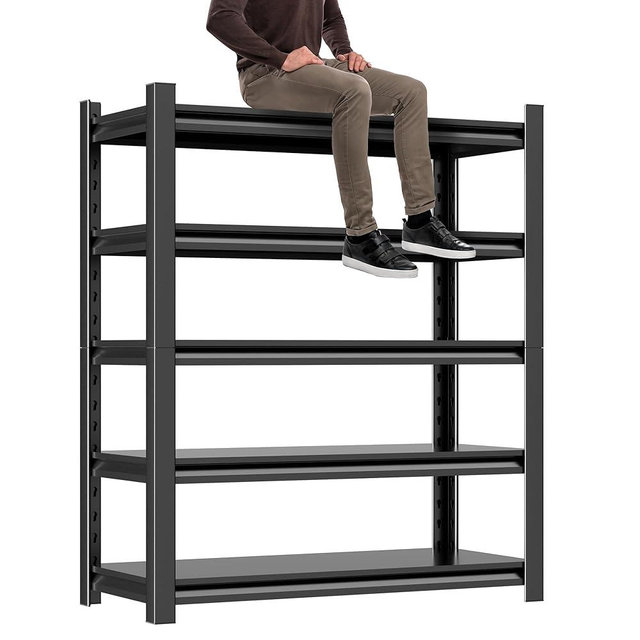 Garage Shelving Unit Rustproof 72"H3000bls Heavy Duty Storage Shelves Easy Assembly 5 Tier Adjustable Metal Steel Utility Shelf Rack Garage Storage Organize for Tools Garage,Basement,Warehouse